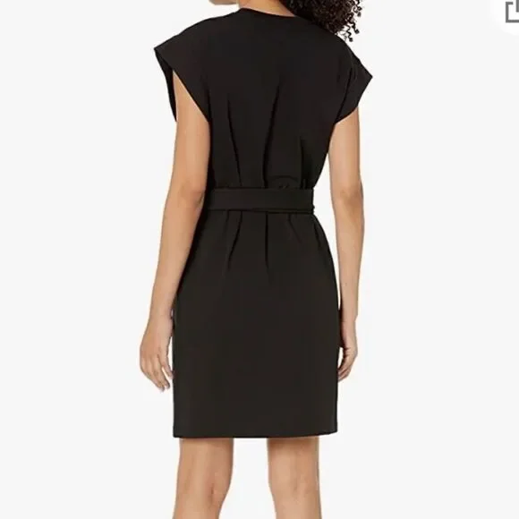 Vince Black Tie Waist Mini Dress | Size L - Picture 3 of 9